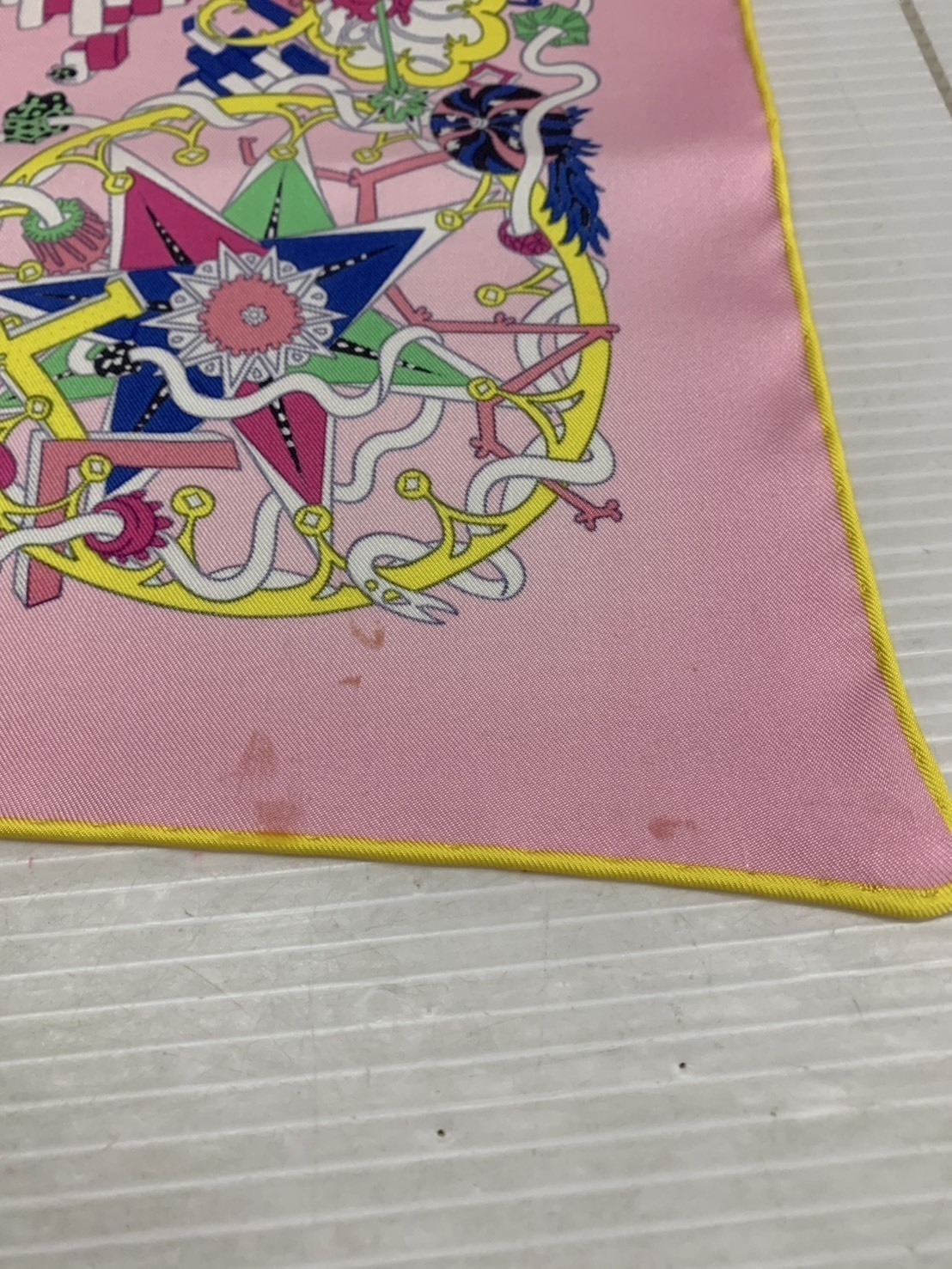 HERMES Carre 90 La Folle Parade Silk Scarf Multicolor Pattern Used