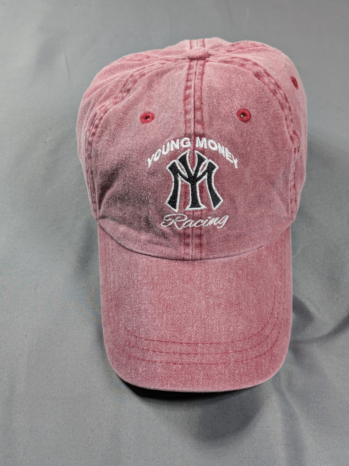 Vintage Young Money Hat Strap Back Mens Red Chambray Baseball Lil Wayne Y2K Rap