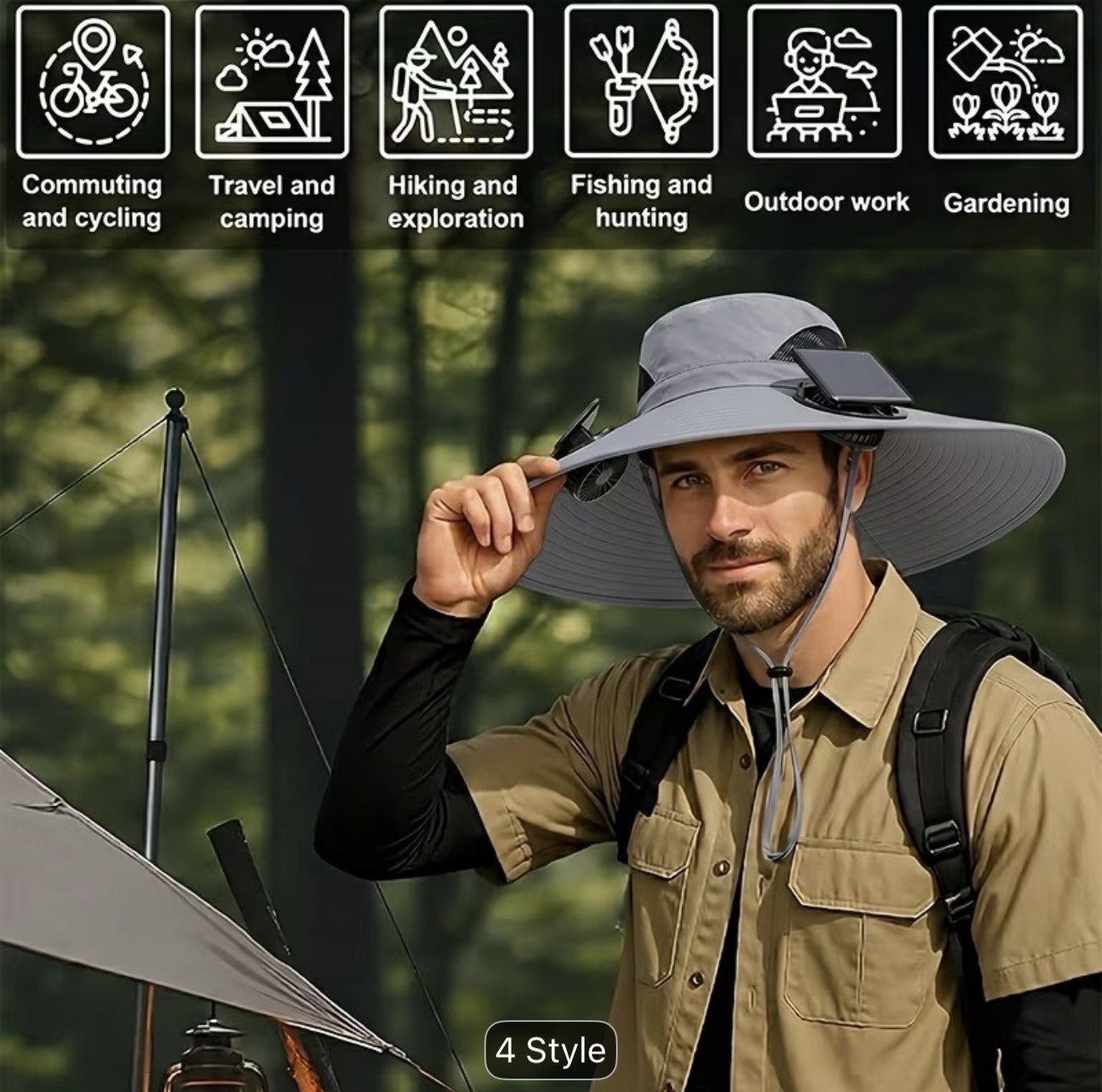 sun hat with Dual solar fans