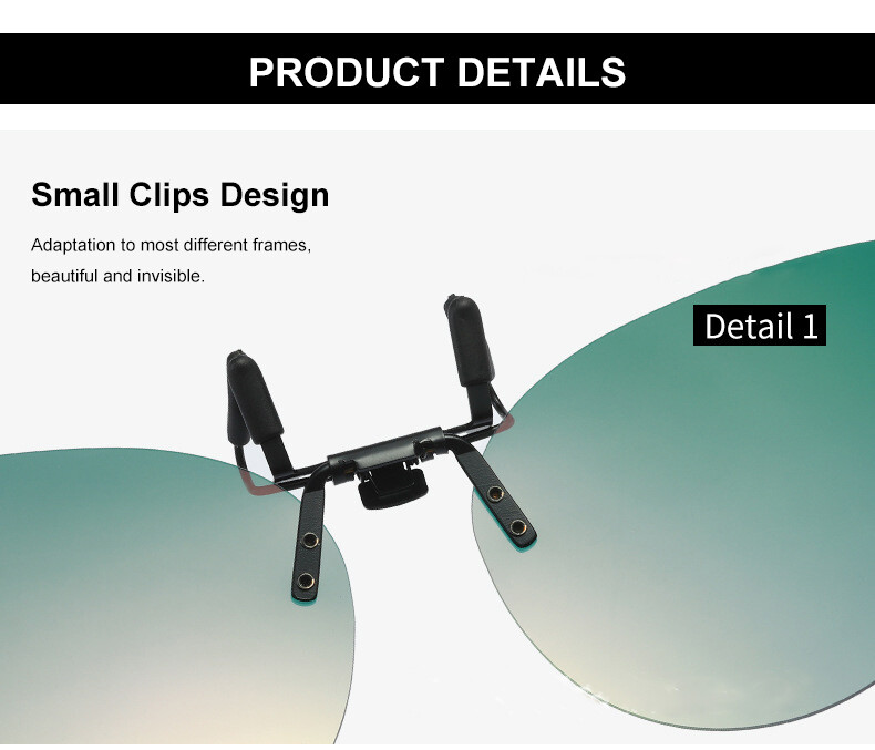 Polarized Clip-on Sunglasses Rimless Flip Up Lens Fit Over Prescription Glasses