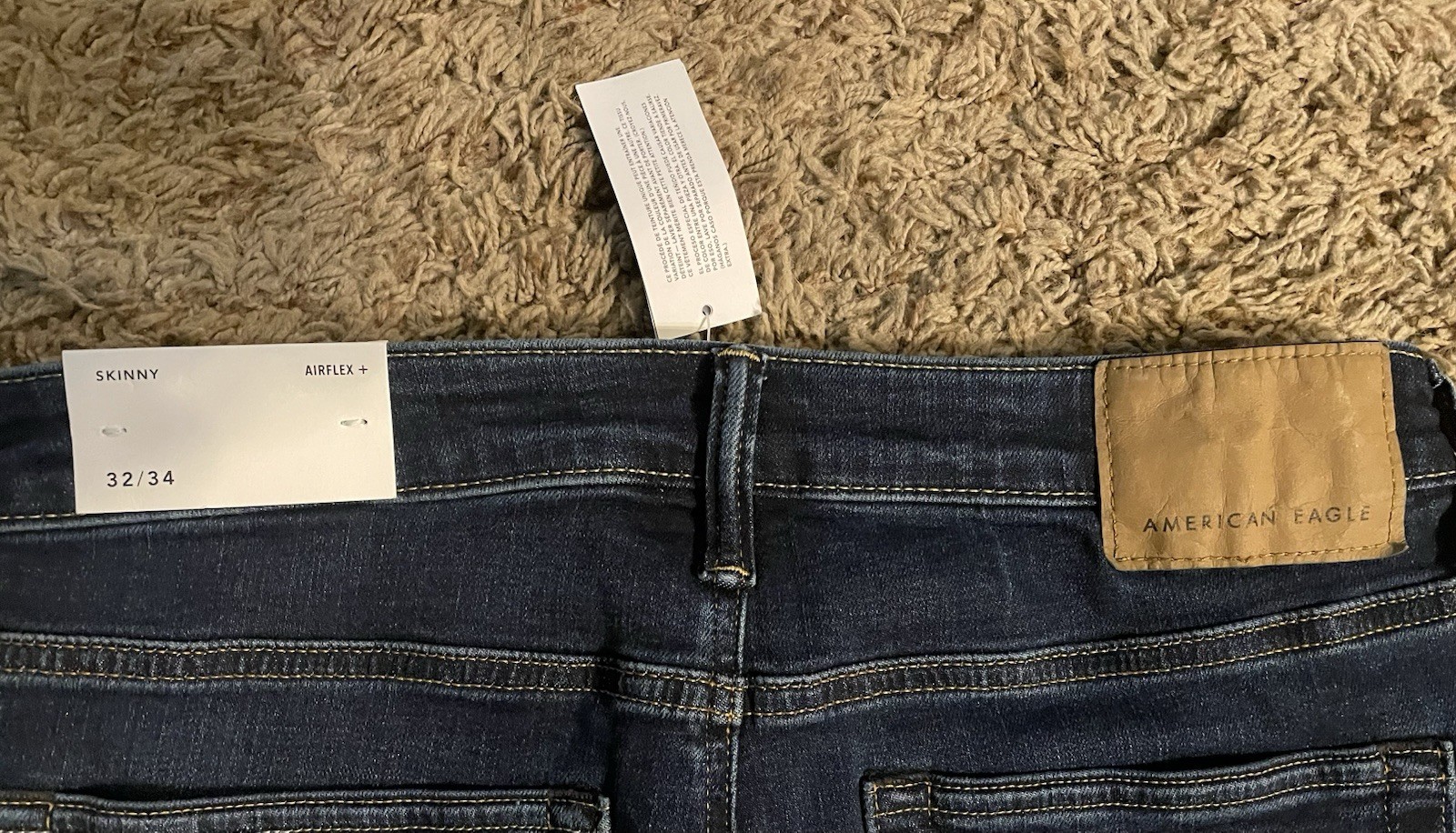 Men’s American Eagle Airflex+ Skinny Dark Wash Jeans NWT !! Size 32 X 34