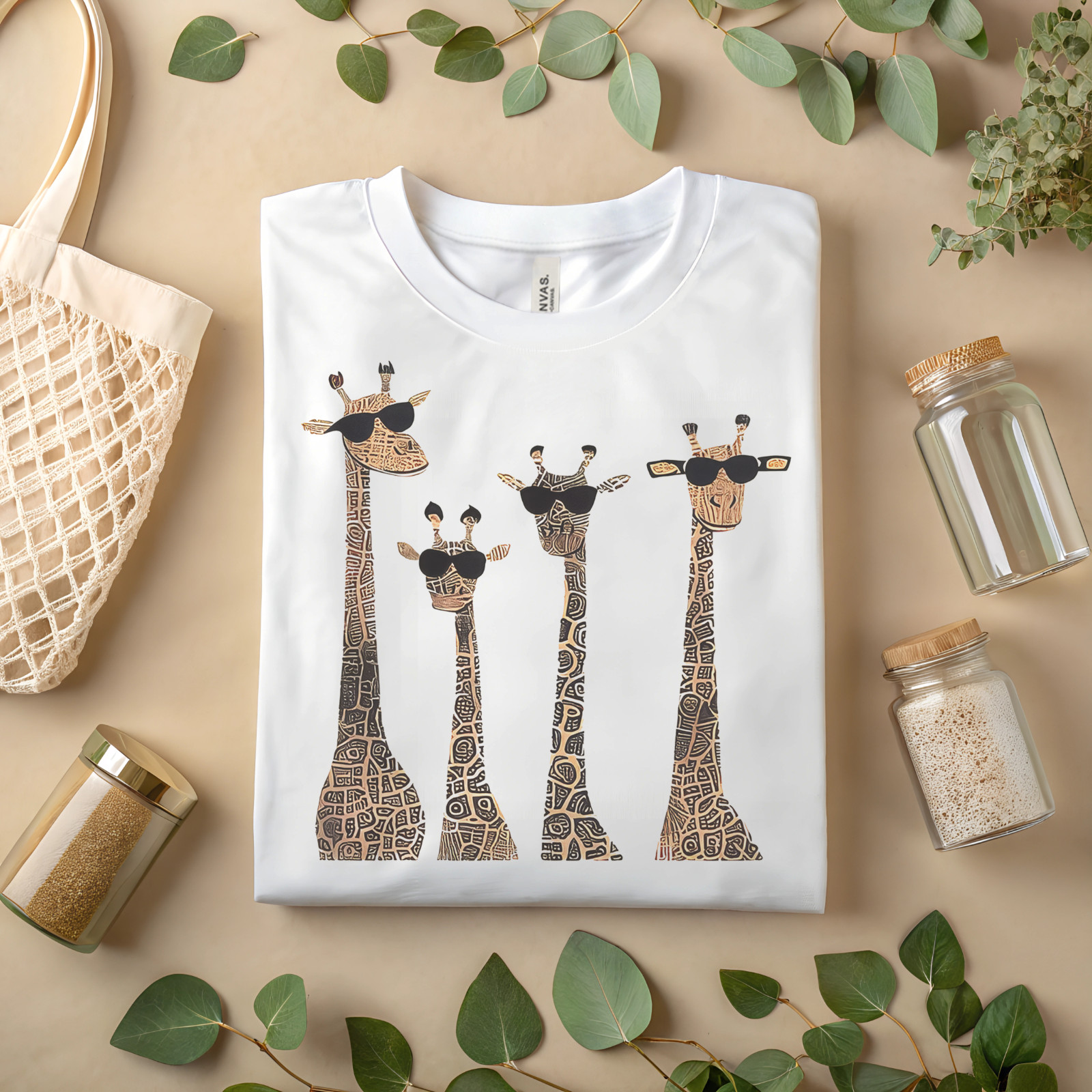 Cool Giraffe Family Shirt – Funny Matching Safari Animal Graphic Tee A438