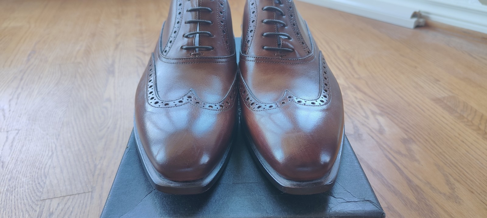 Kenneth Cole New York Made In Italy Brown Leather Brogue Oxford Dress Shoes