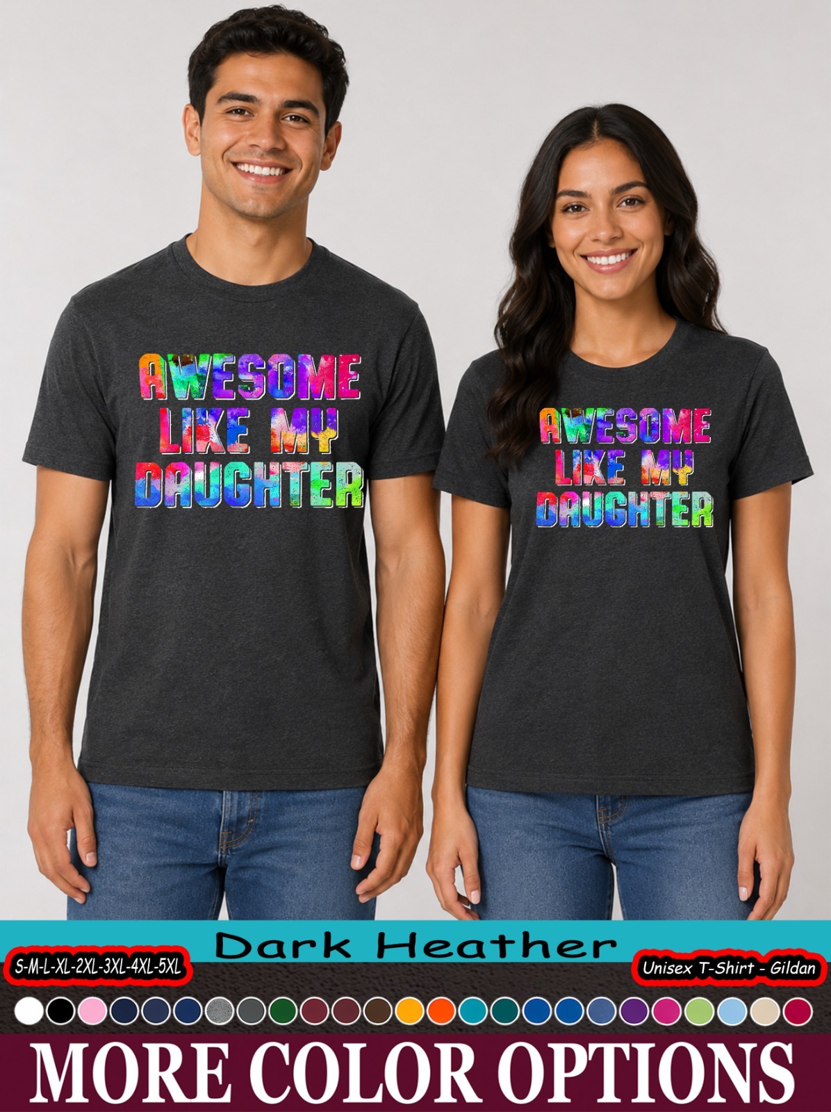 Proud Dad Awesome Like My Daughter Graphic Tee Father Gift