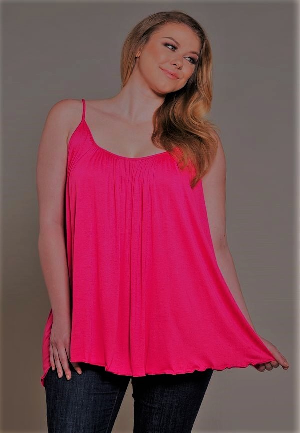 Plus Size Top 1X-5X SWAK Pretty Cami USA MADE Rayon Spandex Many Colors NEW