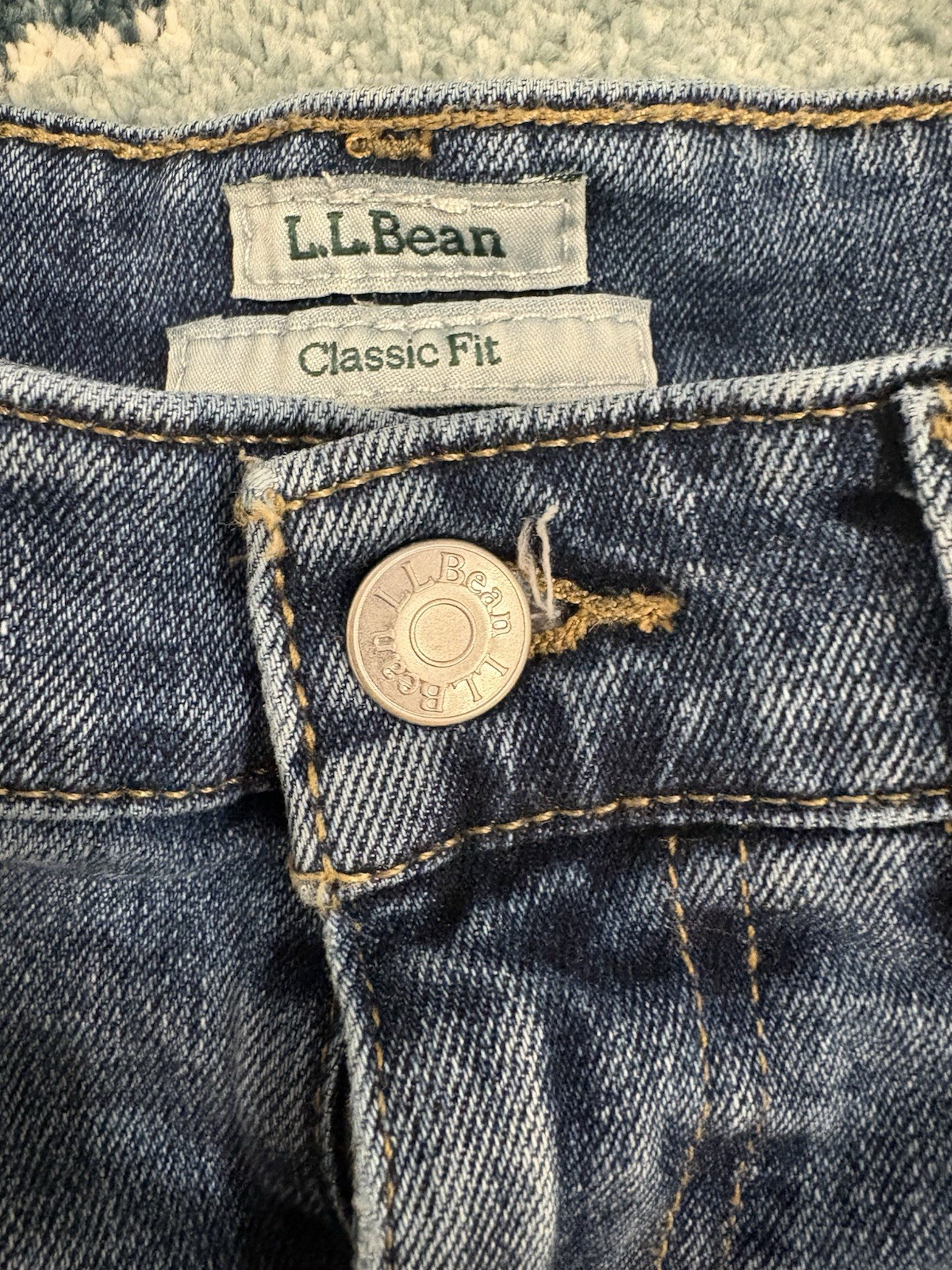 L.L.Bean Women’s Classic Fit Straight Blue Denim Jeans 28”X38” Size 6 Reg