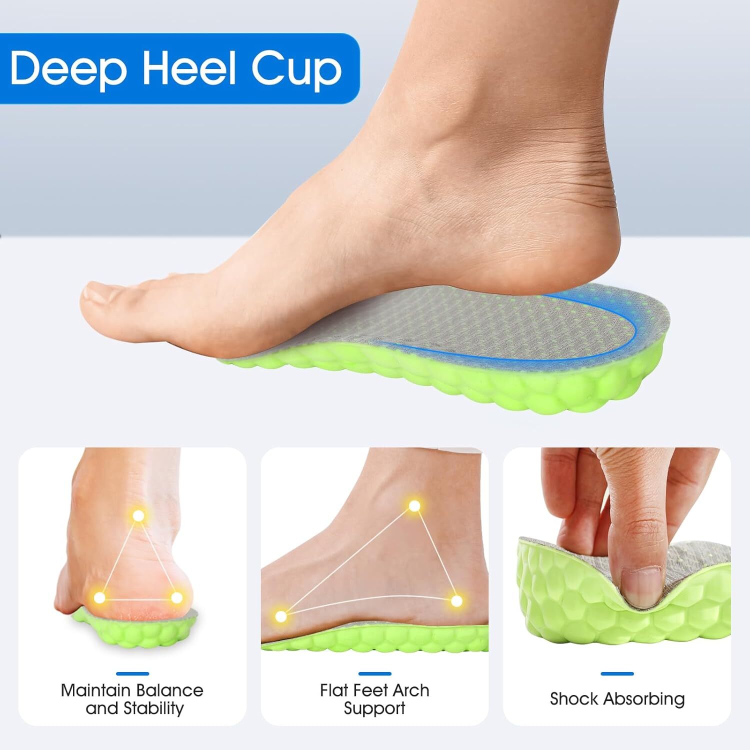 Gel Shoe Insole Invisible Height Increase Heel Lift Taller Insert Pad Silicone