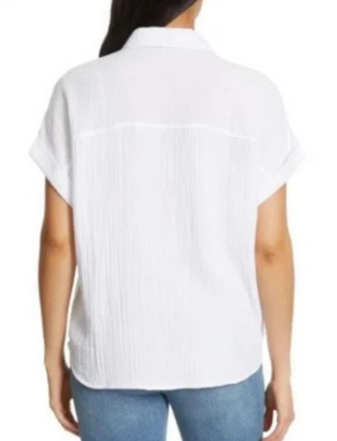 Jessica Simpson Women’s Short Cap Sleeve Gauze Top(1859442)