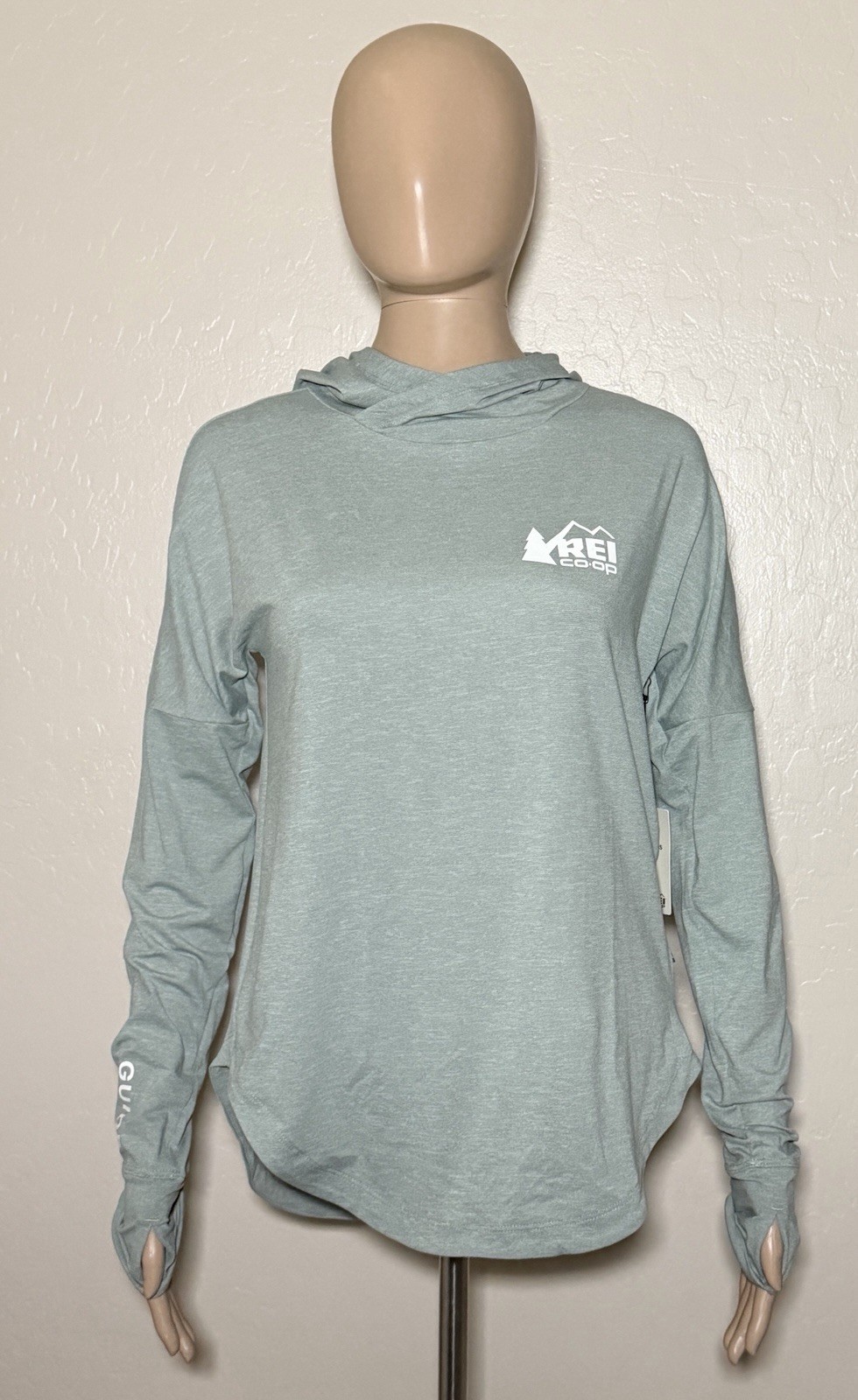 REI Co-op Womens Small Sahara Shade Hoodie Sea Olive Green Hike Active Top