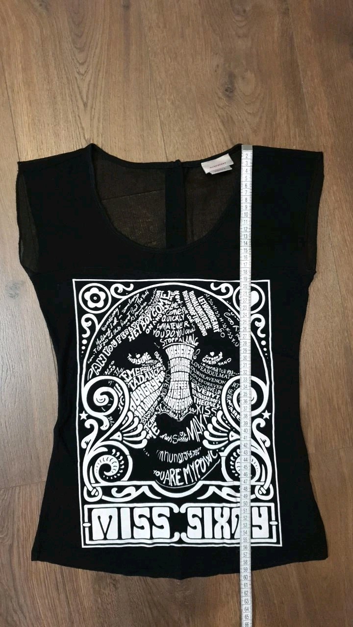 Archival Miss Sixty Black Top sz XS Miss60 Italy