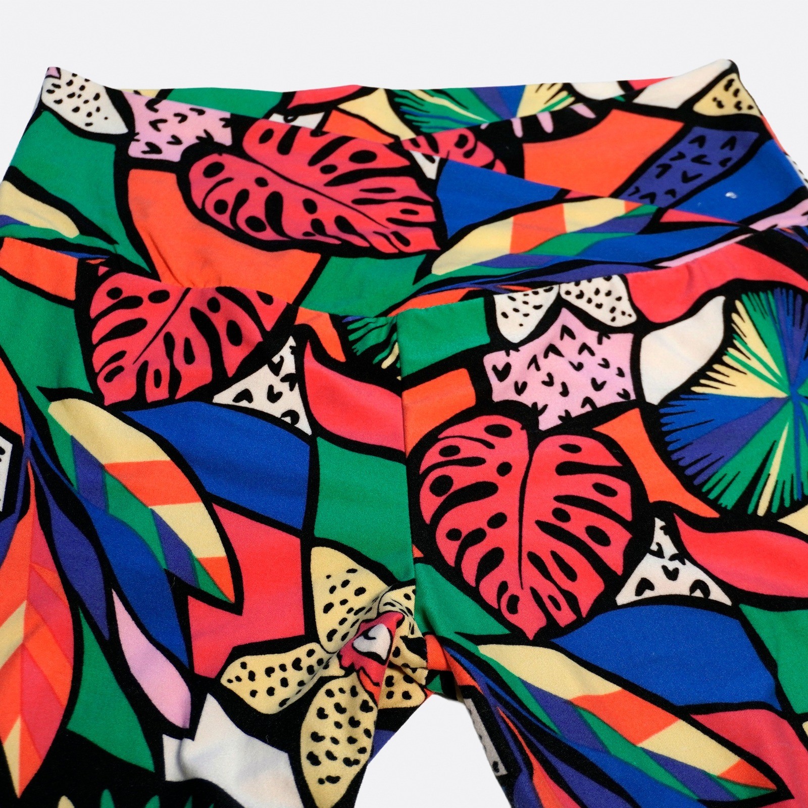 Art to Wear Tropical Pop Art Botanical High Rise Leggings Multicolor 0X L