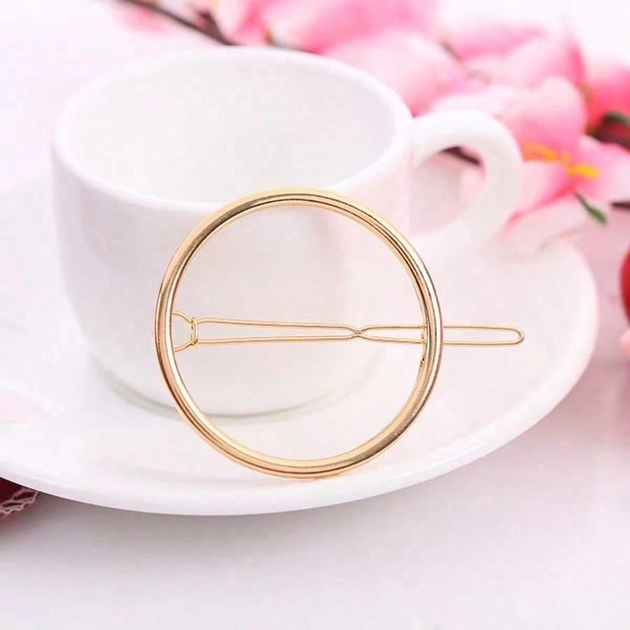 1PCS Hair Clips Minimalist Round Side Clips, Geometric Hair Clips