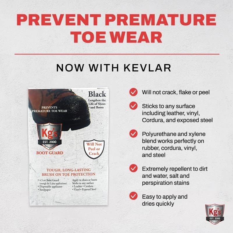Kg’s Boot Guard Brush On Toe Protection – Liquid for Tough, Black