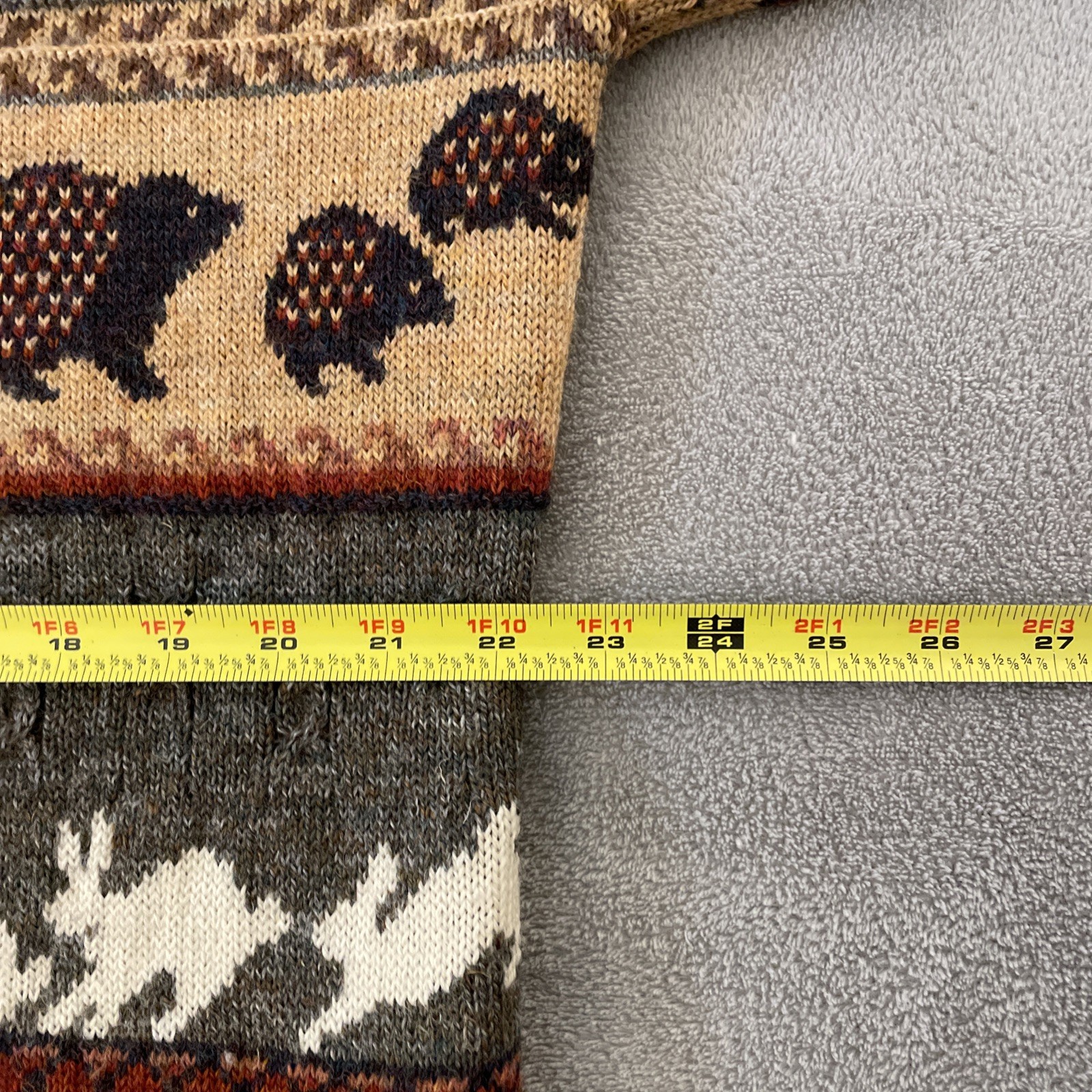 Vintage Concept Knitwear Wool Jumper Made In Britain Adult XL Skunks Hedgehogs