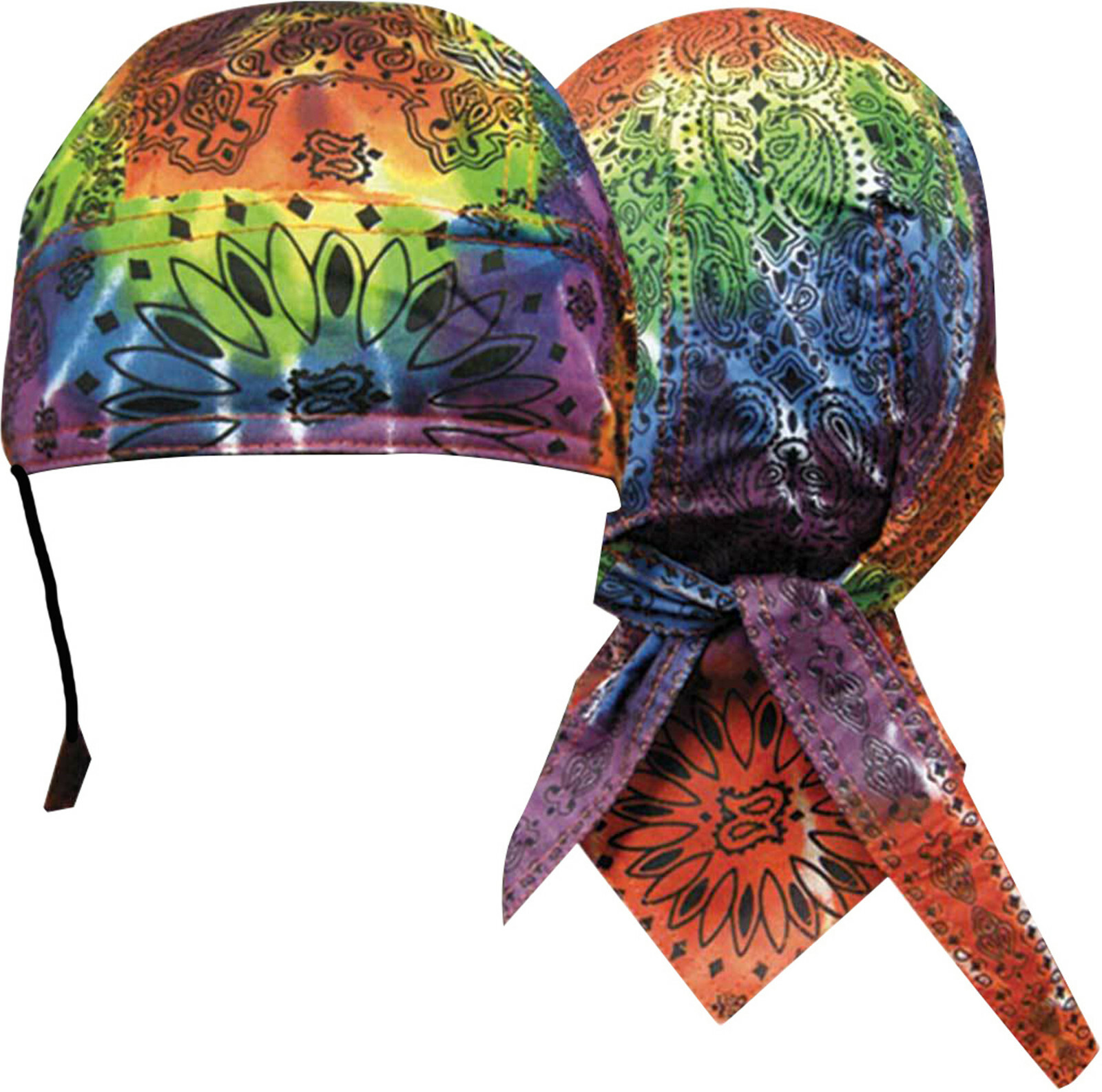 Tie Dye Bandana Headwrap Skull Cap Dorag Motorcycle Doo Du Dew Hair Scarf Cotton