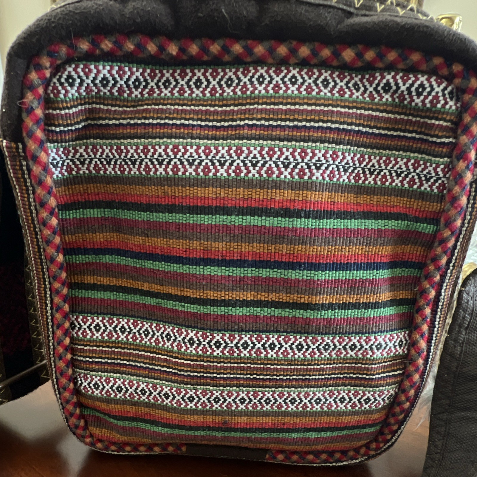 Kilim handmade Multicolor Geometric Crossbody Bag Zip Lined Outer Pockets Charm