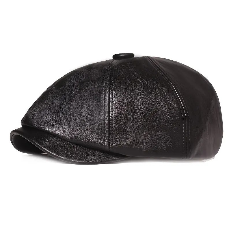 Peaky Blinders Hat Newsboy Flat Cap, Leather Gatsby Baker Boy Driver Cap