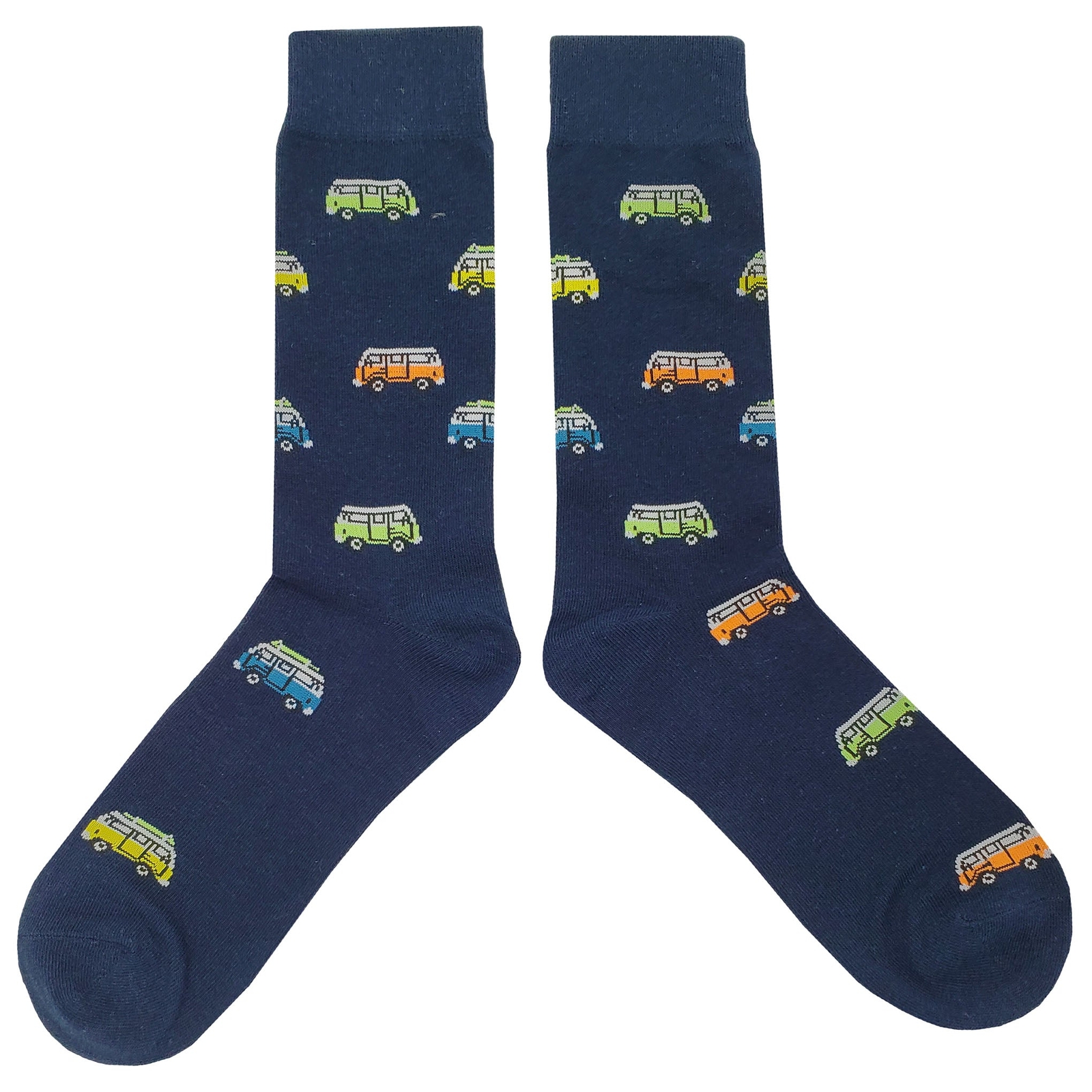 NWT Car Bus Dress Socks Novelty Men 8-12 Multicolor Crazy Fun Sockfly