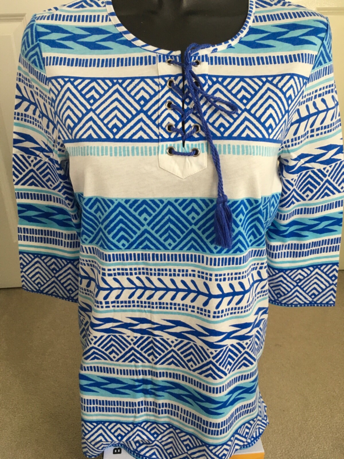Emreco Ladies Tunic Style 3Qtr sleeve 100% Cotton top – BNWT
