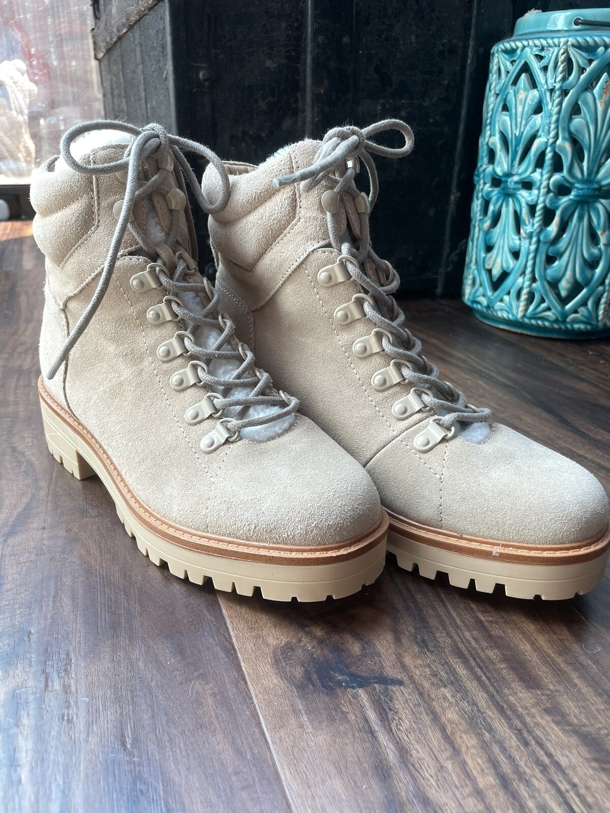 New Marc Fisher Womens Mallie Beige Winter & Snow Boots 7.5 Medium (B,M)