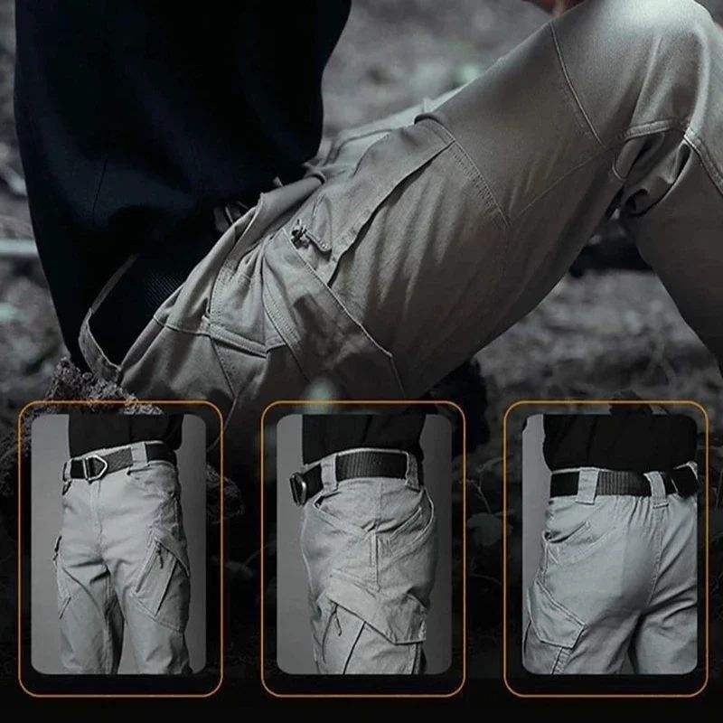 Mens Cargo Pants Tactical Waterproof Work Trousers Outdoor Hiking Combat Pants
