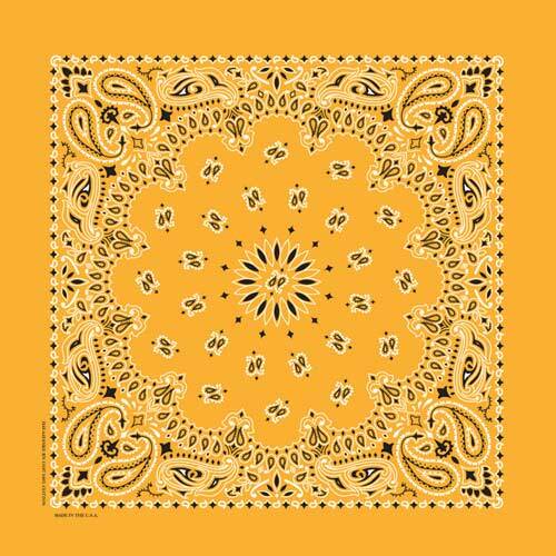Carolina Creative Bandanna (Gold) Paisley Print 22″ x 22″ Hav-A-Hank
