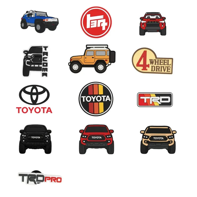 CH4X4 Off Road 4×4 Combo (9 Pcs) Clog Shoe Charms for Toyota Enthusiasts