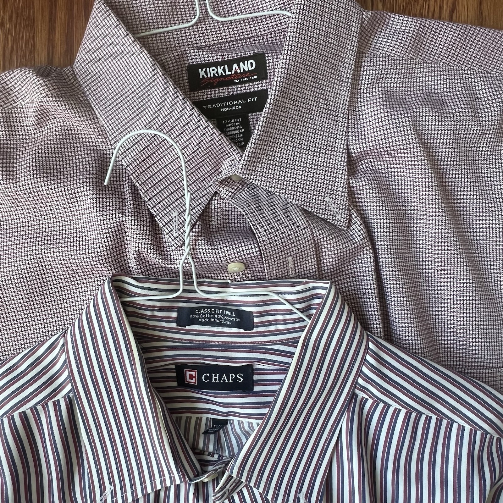 Kirkland Signature Men’s Dress Shirts Lot of 4 17.5 36/37 Traditional Non-Iron