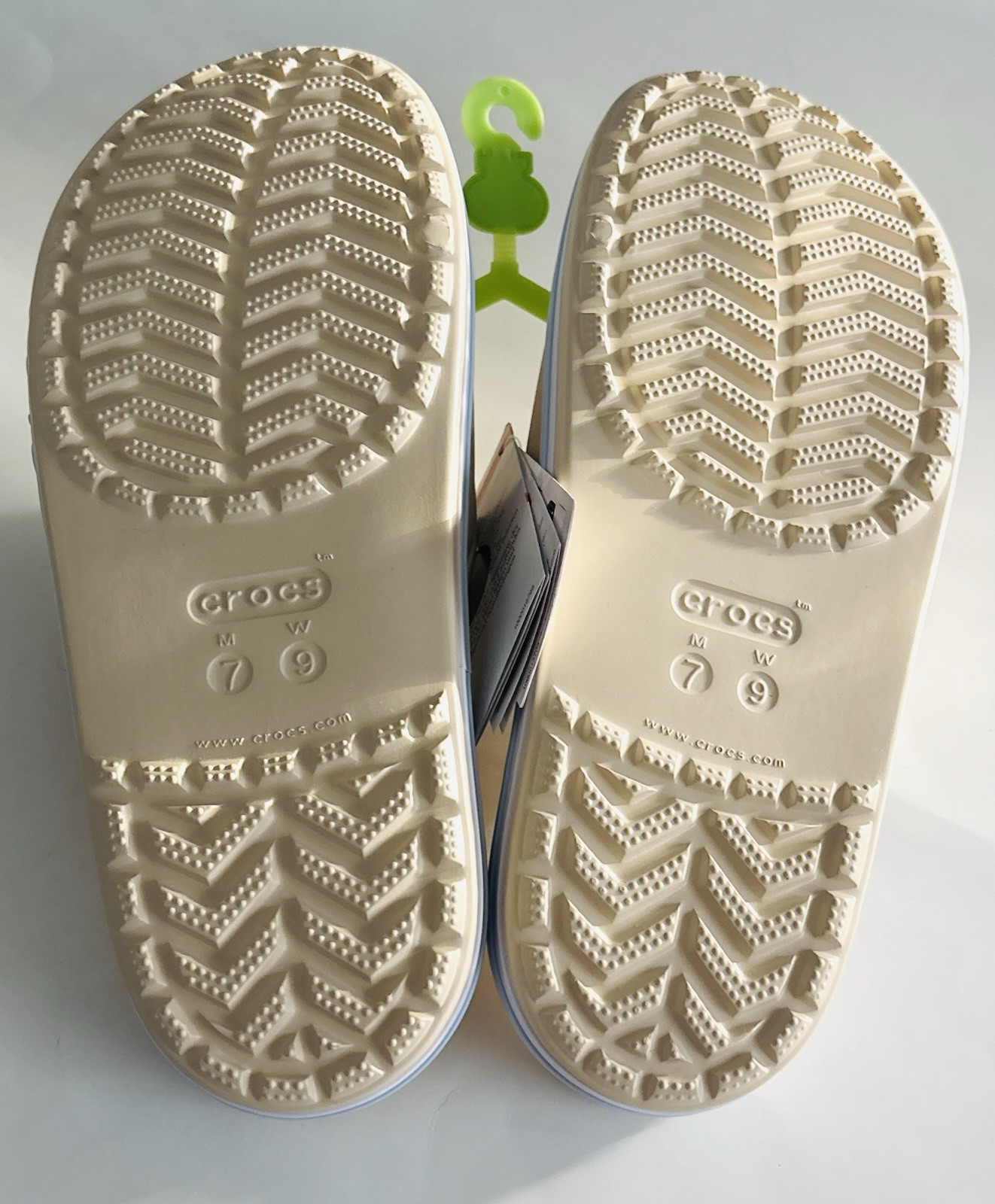 Crocs Unisex Bayaband Slide Comfort shoes Men 7, Women 9 , Beige White