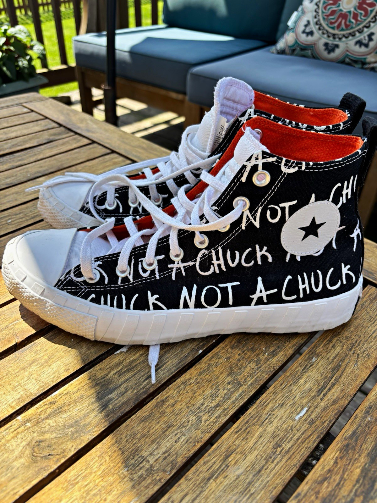 Converse Chuck Sneakers All Star High Top Not a Chuck Black/White/Orange US 10.5