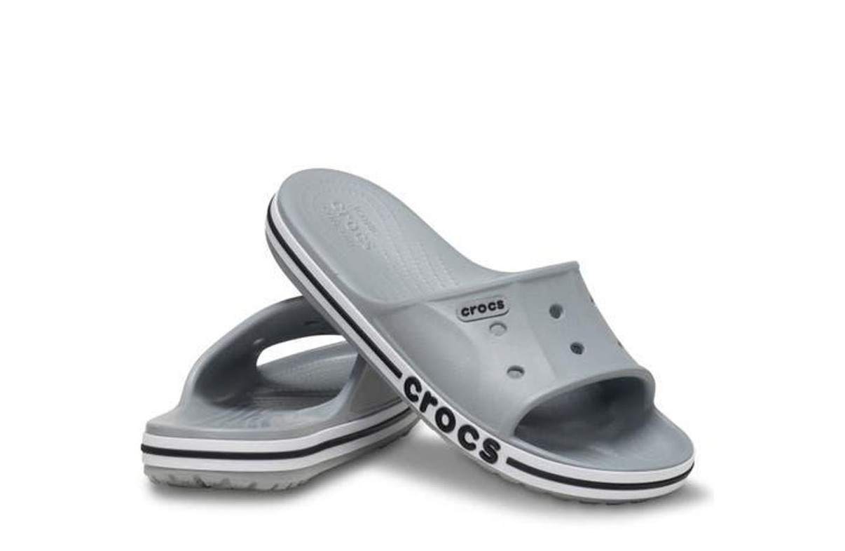 Crocs Bayaband Slide Gray White Slip On Sandals Comfort Men’s Size 9 New