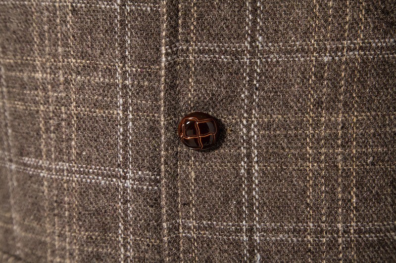 Men’s Plaid Tweed Vest Vintage Single-breasted Waistcoat England Style Suit Vest