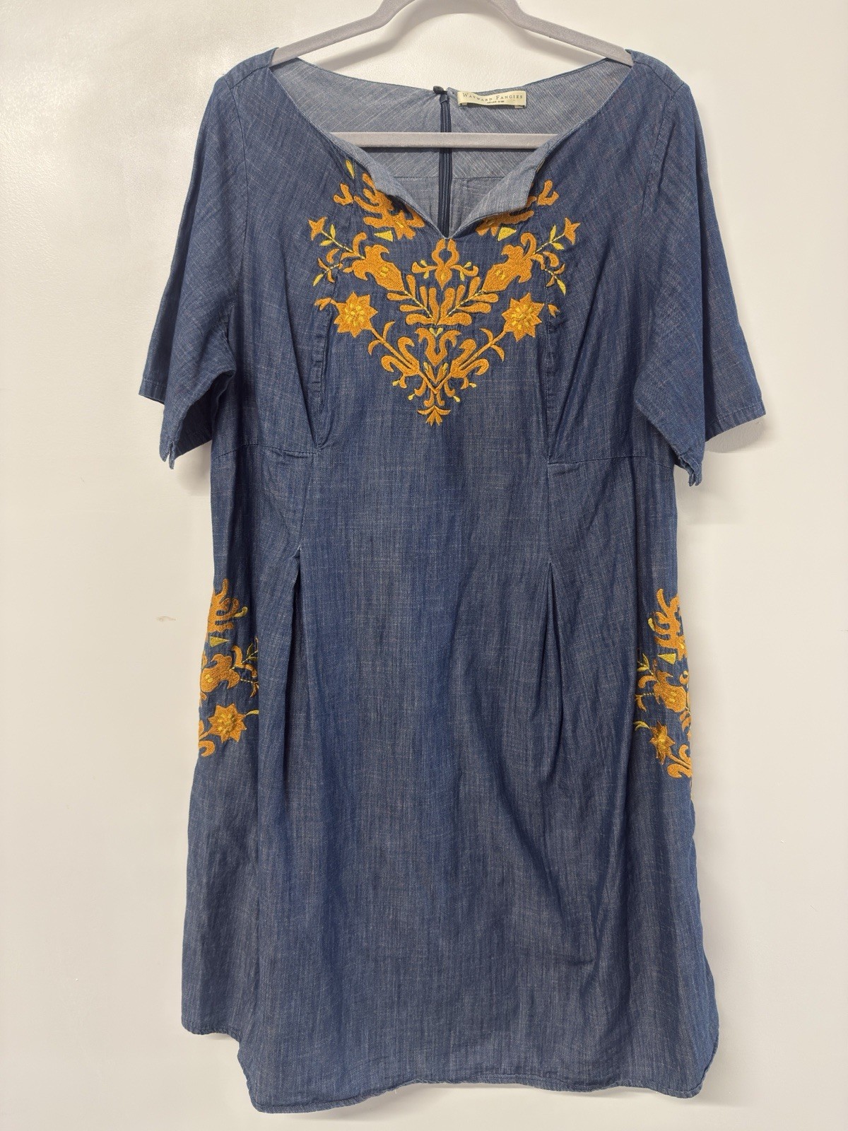 Wayward Fancies eShakti Embroidered Dress Size 18W -1X 100% Cotton #53