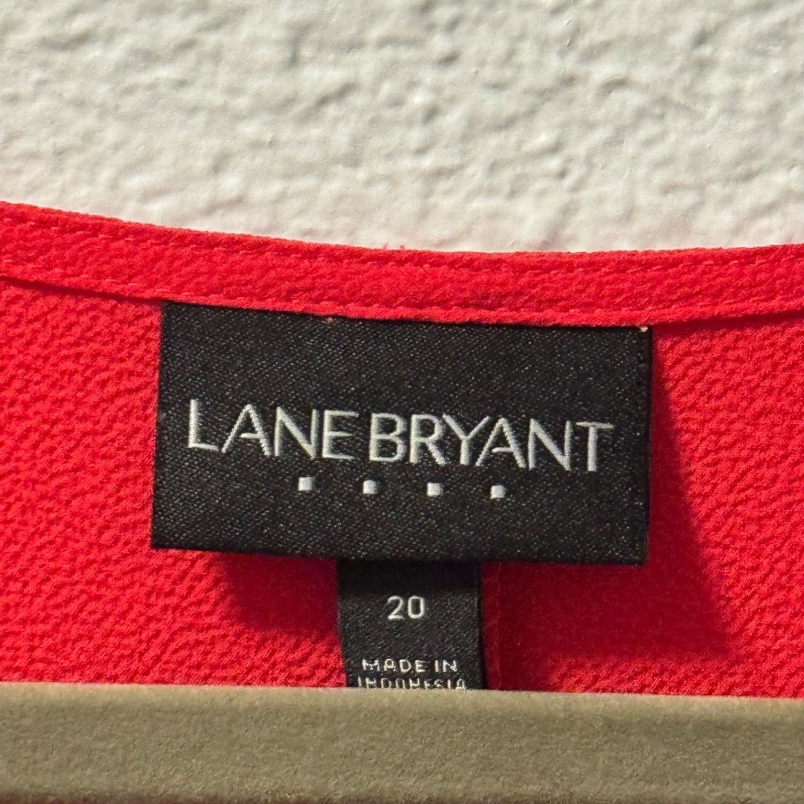 Lane Bryant Red Long Sleeve Wrap Blouse Size 20W Polyester Spandex top.