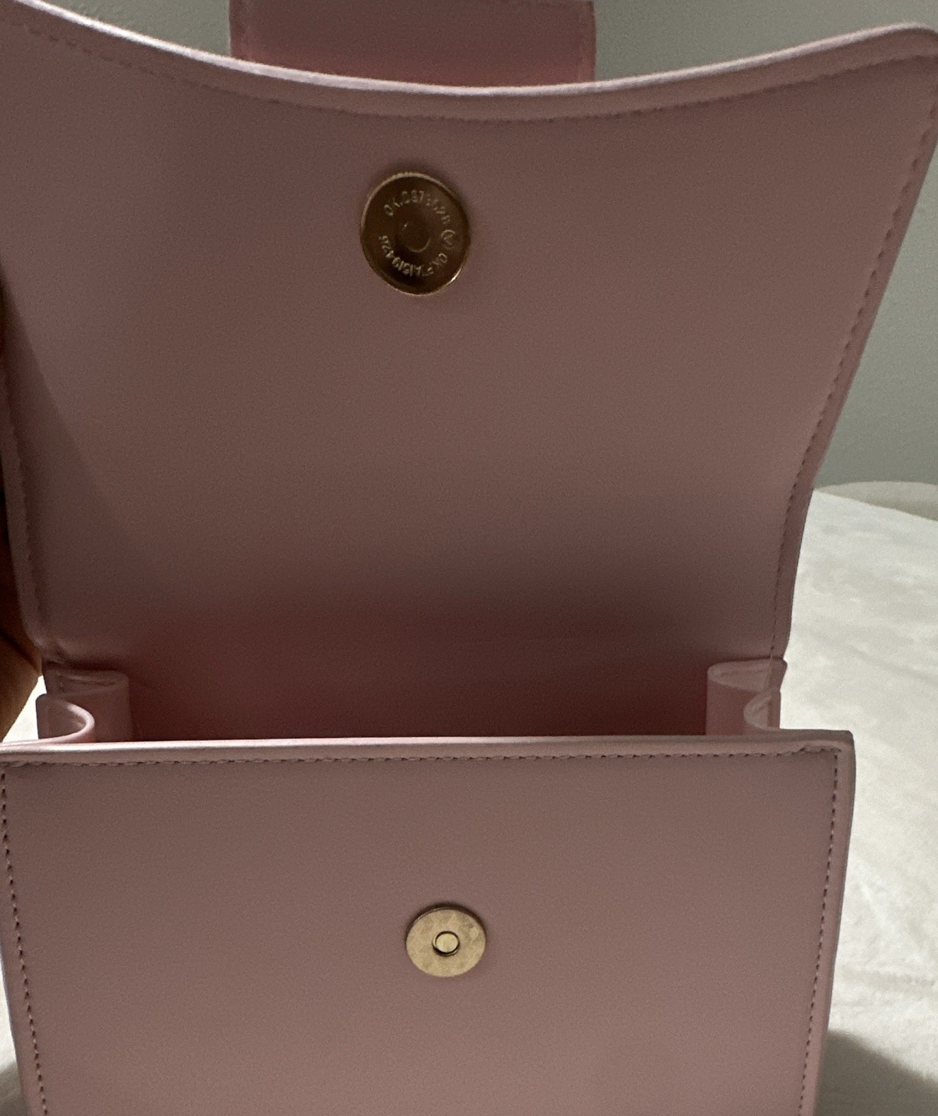 Melie Bianco Pink Small Top Handle Bag w/ Detachable Strap Gold Hardware