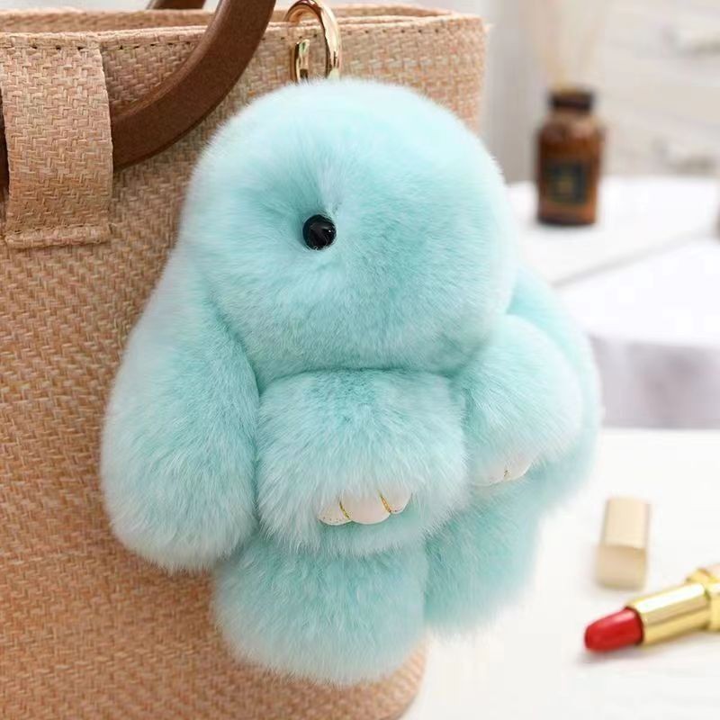 Cute Charm Key Chain Bag pendant Plush Bunny Toy Rabbit Fur Doll Gifts Keychain