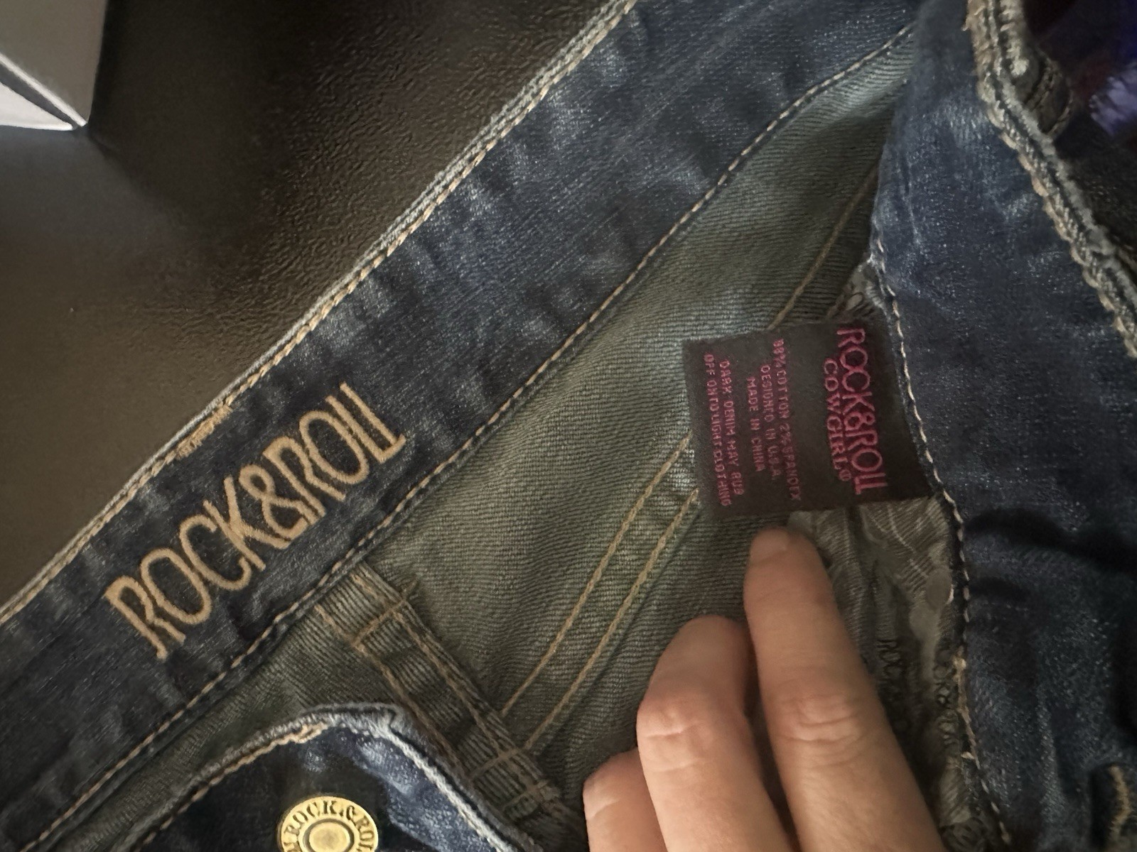 Rock & Roll Cowgirl Rock & Roll Denim Slim Straight Distressed Jeans Blue
