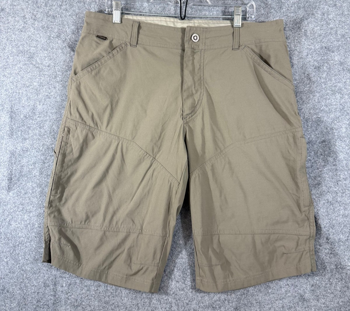 Kuhl Hiking Camping Shorts Mens 36 Khaki Beige Stretch Outdoor Utility Pockets
