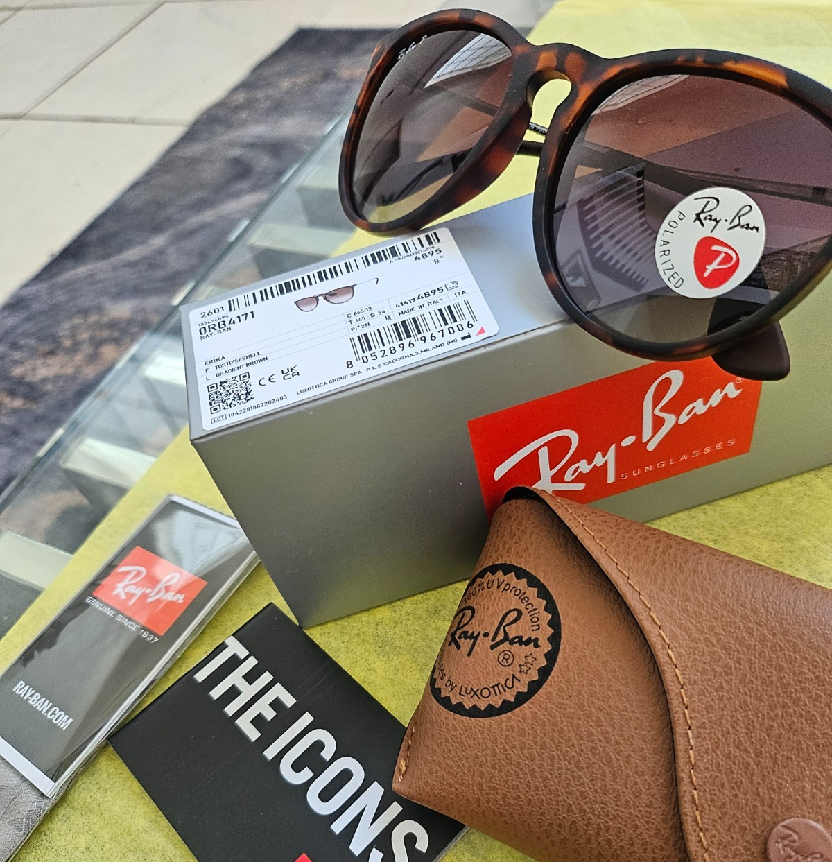 Ray Ban Erika Polarized RB4171/brown gradient Polycarbonate lenses Tortoise Fram