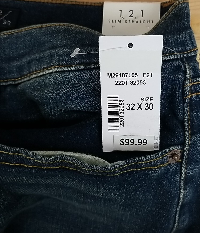 Men’s Lucky Brand 121 Slim Straight Medium Wash Blue Denim Jeans – NEW WITH TAGS