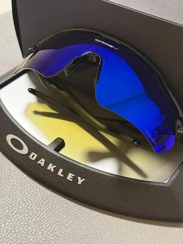 New Oakley OO9208 Sunglasses Radar EV Path Polished Black Frames Blue Len