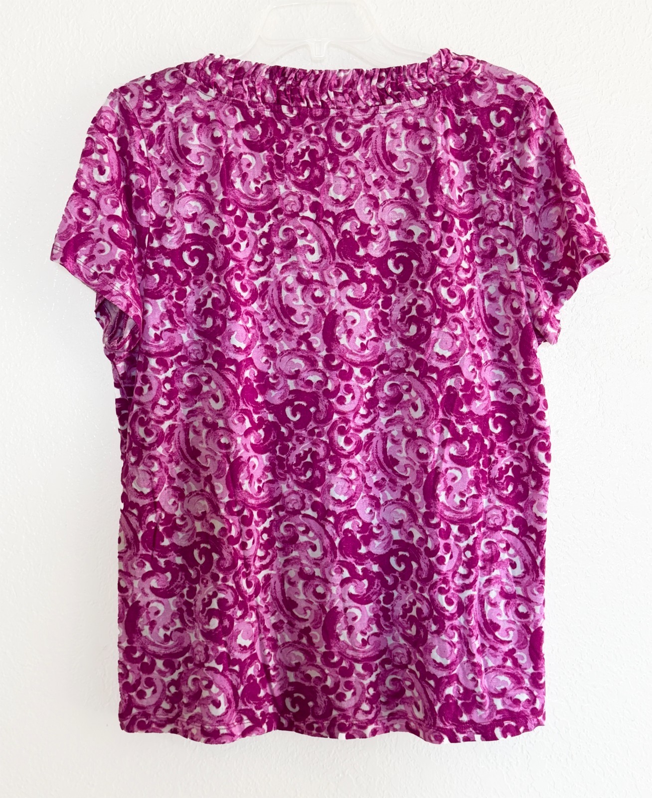 Women’s LIZ CLAIBORNE Sz XL Round Ruched Neck Detail S/S Knit Top (You Pick)