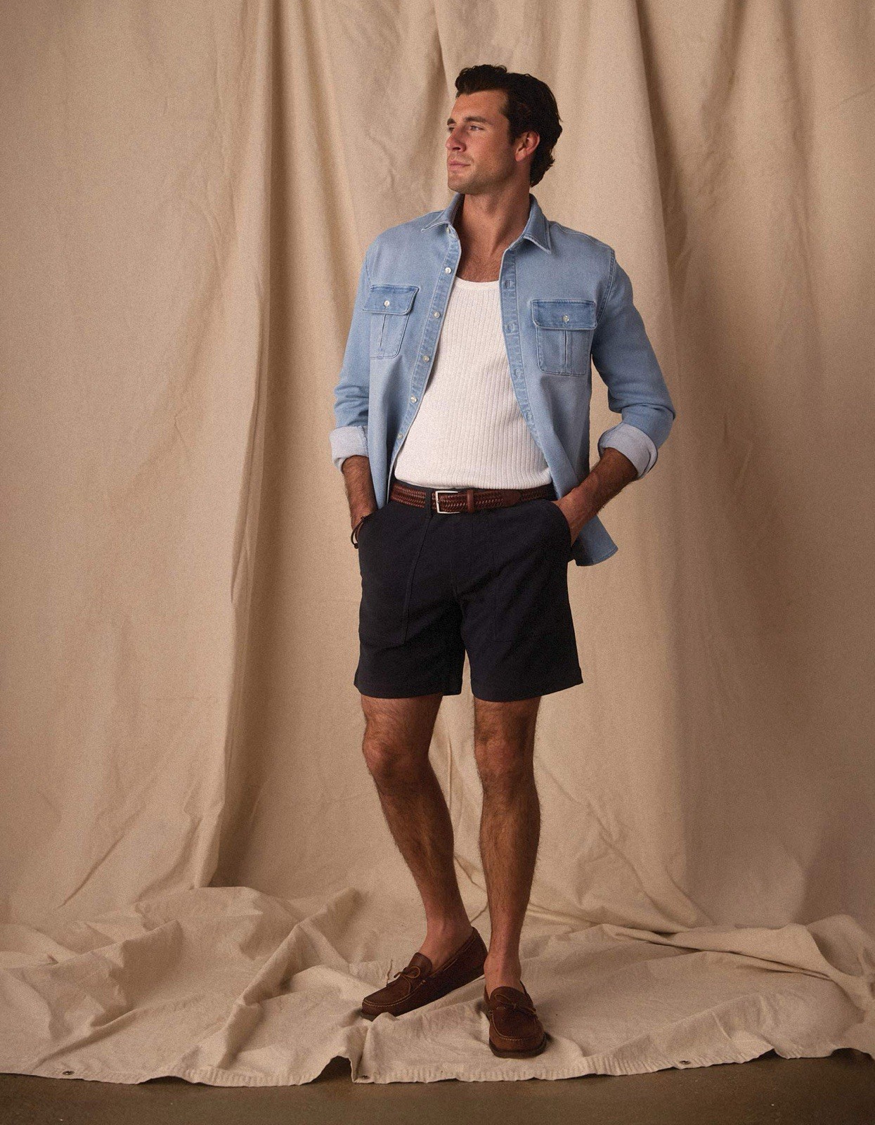 Normal Brand Men’s Comfort Terry Utility Shorts Sz 32 Navy