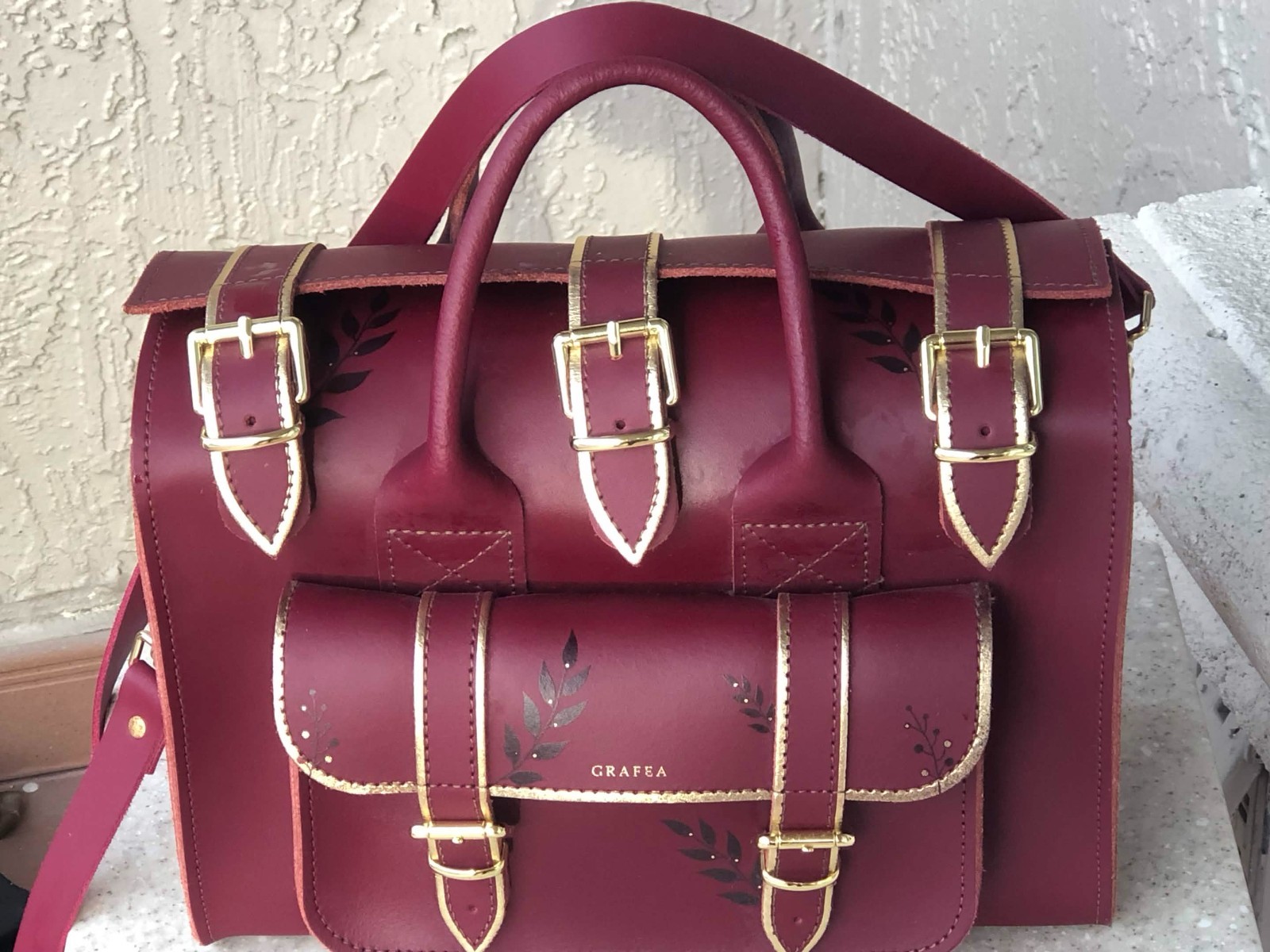 Grafea mulberry and gold luna jewel bag(Rare! No longer available online. )
