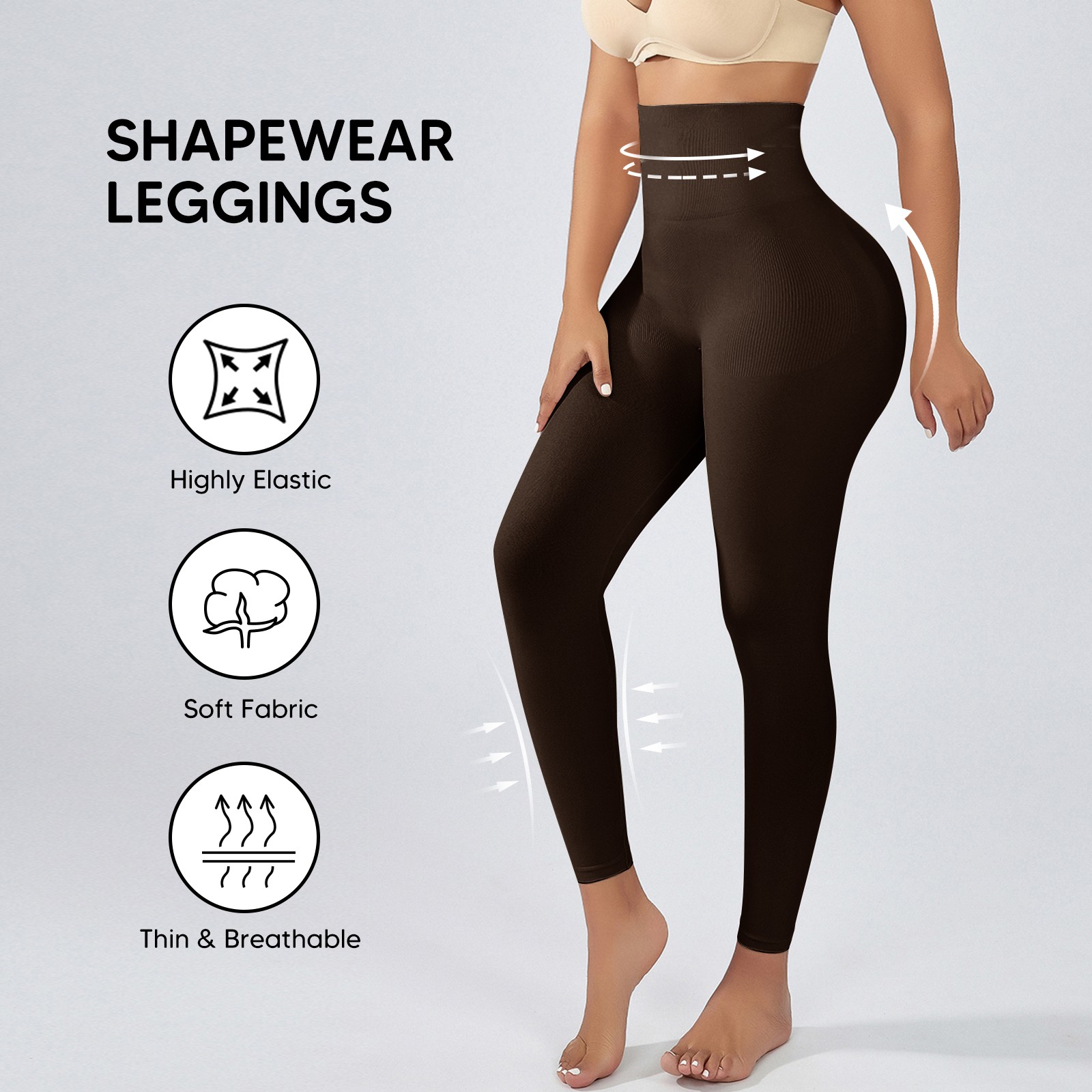 Slimming Anti Cellulite Compression Leggings High Waisted Tummy Control Pants