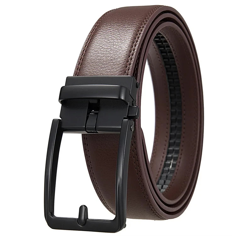 Fashion Men Genuine Cow Leather Belt Automatic Rachet Belt for Business Man