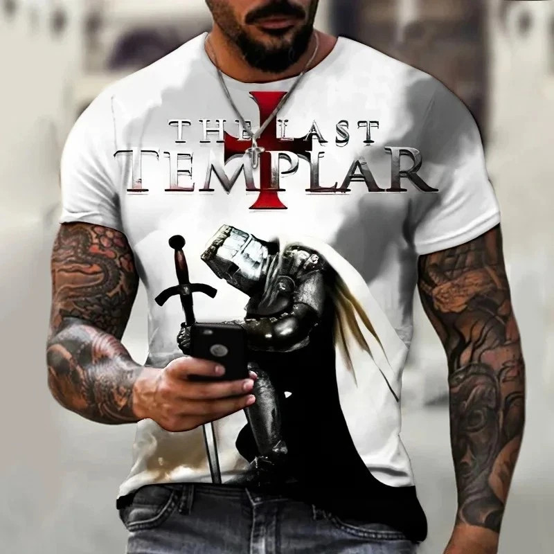Knights Templar T-Shirt Men’s Christian Warrior Crusader Cross 3D Printed