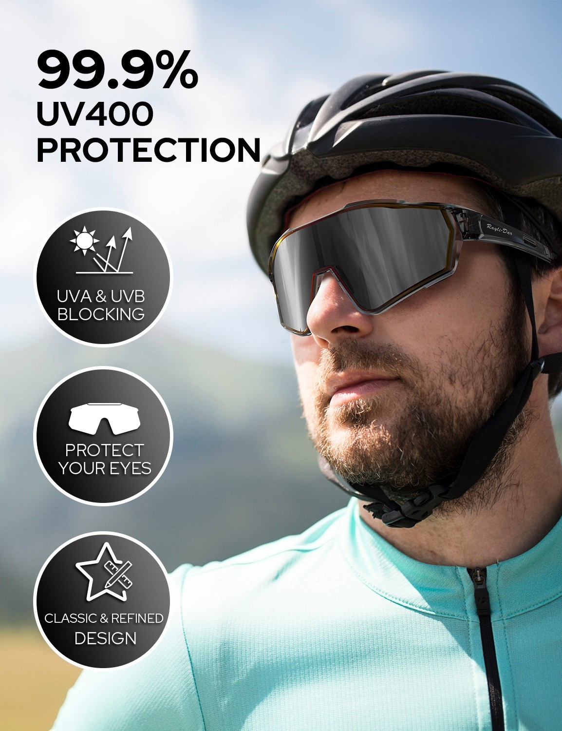 Rayli.Dar Polarized Sports Sunglasses for Men & Women UV400 TAC HD