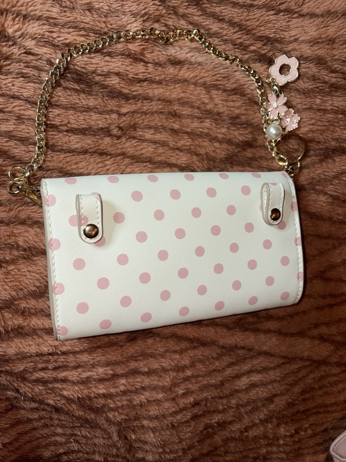 Nanette Lepore Womens Pink White Double Handle Shoulder Tote Handbag W/ Wallet
