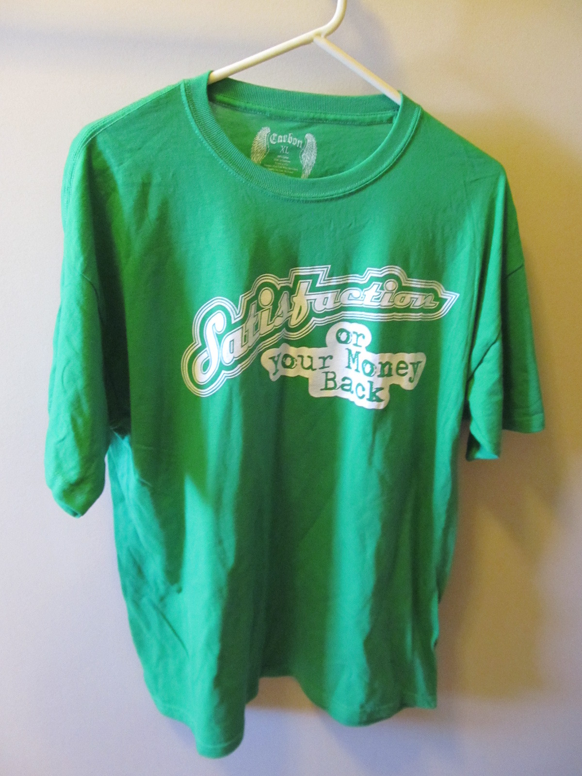 MENS T-SHIRT XL SATISFACTION OR YOUR MONEY BACK – CARBON – FREE SHIP
